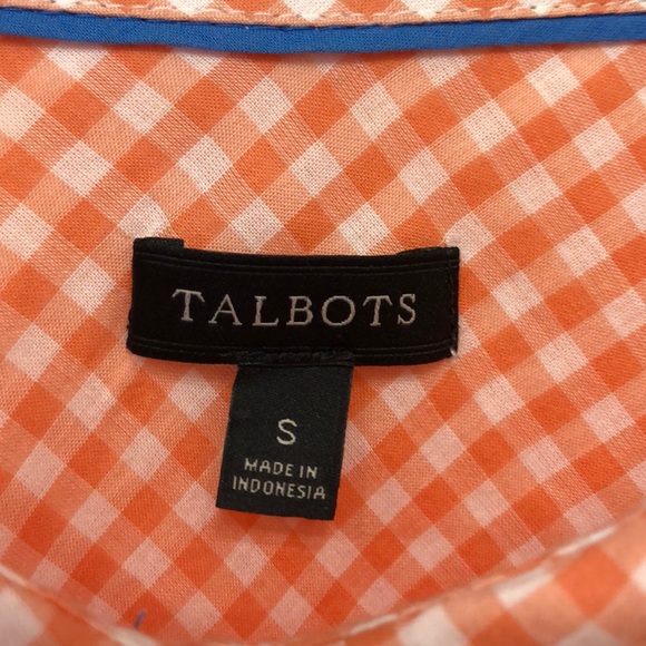 Talbots Orange plaid Button Down - Picture 2 of 4